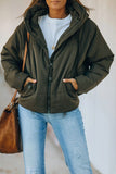 LC856045-9-S, LC856045-9-M, LC856045-9-L, LC856045-9-XL, LC856045-9-2XL, Green Winter Coats for Women Outdoor Zipper Hooded Coat Outwear with Pockets