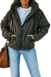 LC856045-9-S, LC856045-9-M, LC856045-9-L, LC856045-9-XL, LC856045-9-2XL, Green Winter Coats for Women Outdoor Zipper Hooded Coat Outwear with Pockets