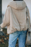 LC856045-15-S, LC856045-15-M, LC856045-15-L, LC856045-15-XL, LC856045-15-2XL, Beige Winter Coats for Women Outdoor Zipper Hooded Coat Outwear with Pockets
