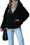 LC856045-2-S, LC856045-2-M, LC856045-2-L, LC856045-2-XL, LC856045-2-2XL, Black Winter Coats for Women Outdoor Zipper Hooded Coat Outwear with Pockets