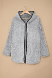 LC85279-1011-S, LC85279-1011-M, LC85279-1011-L, LC85279-1011-XL, LC85279-1011-2XL, Gray Women's Autumn Winter Faux Shearling Pullover Jacket Coat
