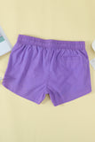 Purple Womens Summer Thermochromic Sports Casual Shorts LC73678-8