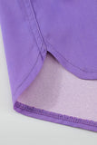 Purple Womens Summer Thermochromic Sports Casual Shorts LC73678-8