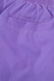 Purple Womens Summer Thermochromic Sports Casual Shorts LC73678-8