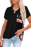 Black Women's Leopard Printed Short Sleeve T-Shirt Blouse LC253578-202
