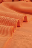 Orange Sleeveless Tank Dress Buttons Ribbed Knit Bodycon Midi Dress LC224949-14