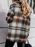 LC255462-5-S, LC255462-5-M, LC255462-5-L, LC255462-5-XL, LC255462-5-2XL, Blue Geometric Plaid Print Pocketed Shirt