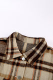 LC255462-14-S, LC255462-14-M, LC255462-14-L, LC255462-14-XL, LC255462-14-2XL, Orange Geometric Plaid Print Pocketed Shirt
