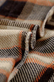 LC255462-14-S, LC255462-14-M, LC255462-14-L, LC255462-14-XL, LC255462-14-2XL, Orange Geometric Plaid Print Pocketed Shirt