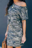 Gray Women's Dresses Camouflage Print Mini Dress LC229054-11
