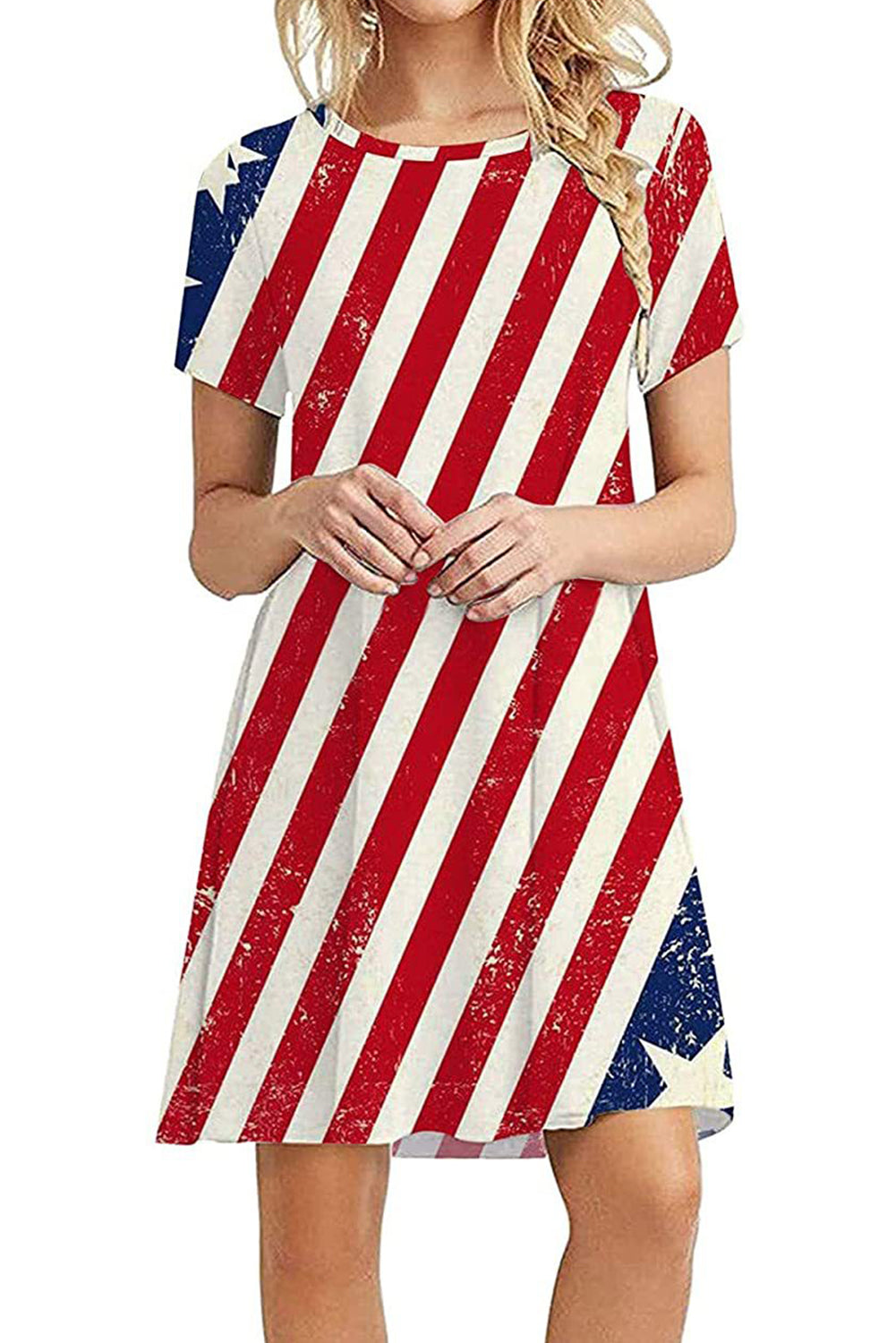 Multicolor Women's Dresses Flag Print Mini Dress LC229095-22