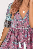 Purple Women's Dresses Floral Print Mini Dress LC229164-8