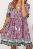 Purple Women's Dresses Floral Print Mini Dress LC229164-8