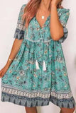 Green Women's Dresses Floral Print Mini Dress LC229164-9