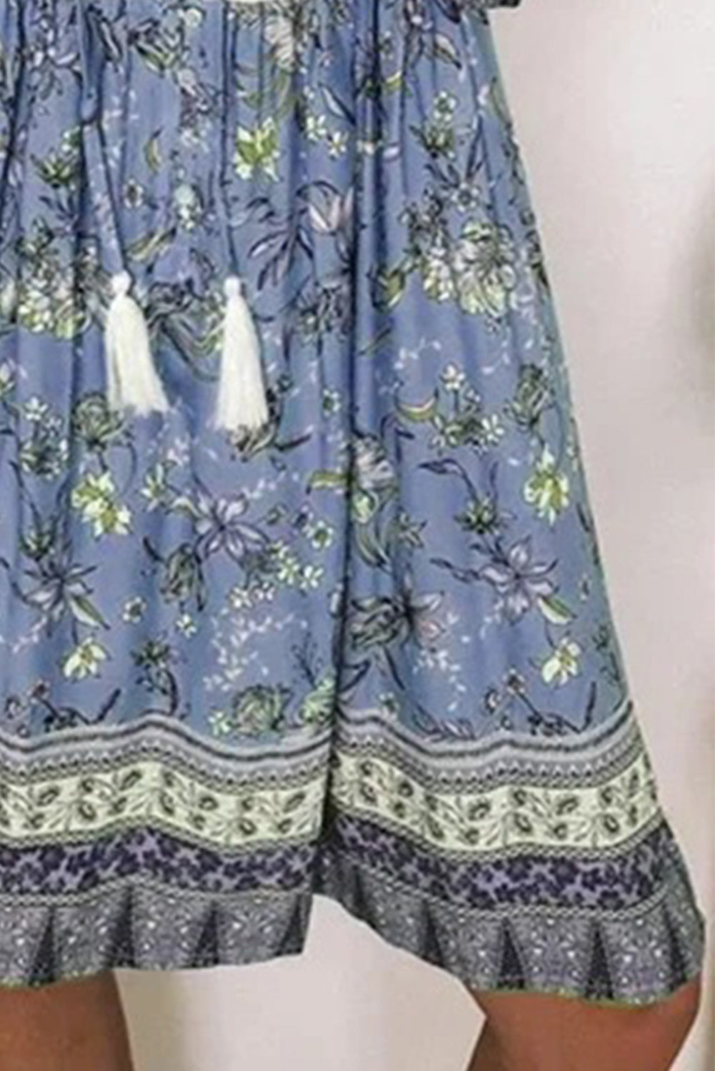 Blue Women's Dresses Floral Print Mini Dress LC229164-5