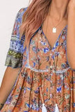 Orange Women's Dresses Floral Print Mini Dress LC229164-14
