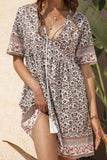 Brown Women's Dresses Floral Print Mini Dress LC229164-17