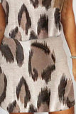 Gray Women's Dresses Leopard Cold Shoulder Mini Dress LC229296-11