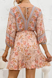 Orange Women's Dresses Floral Tribal Belted Mini Dress LC229318-14