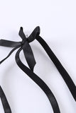 LC35395-2-S, LC35395-2-M, LC35395-2-L, Black Valentine Day 2 Piece Sexy Heart Bowknot Push Up Lingerie Set Bralette Bra and Panty