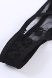 LC35395-2-S, LC35395-2-M, LC35395-2-L, Black Valentine Day 2 Piece Sexy Heart Bowknot Push Up Lingerie Set Bralette Bra and Panty