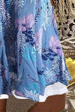 Sky Blue Women's Dresses Floral Print Mini Dress LC229388-4