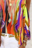 Yellow Women's Blouses Tribal Print Cold Shoulder Blouse LC2519621-7