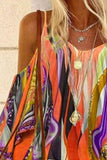 Yellow Women's Blouses Tribal Print Cold Shoulder Blouse LC2519621-7