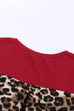 Red Women's Leopard Printed Short Sleeve T-Shirt Blouse LC253578-3