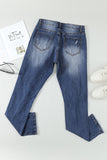 Green Floral Leopard Ripped Boyfriend Distressed Denim Pants Jeans LC782289-9