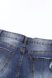 Green Floral Leopard Ripped Boyfriend Distressed Denim Pants Jeans LC782289-9