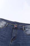Sky Blue Floral Leopard Ripped Boyfriend Distressed Denim Pants Jeans LC782289-4