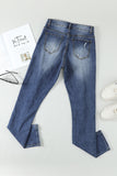 Pink Floral Leopard Ripped Boyfriend Distressed Denim Pants Jeans LC782289-10