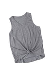 Gray Casual V Neck Racerback Tank Top with Pocket LC256544-11