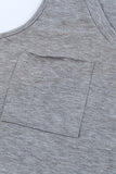 Gray Casual V Neck Racerback Tank Top with Pocket LC256544-11