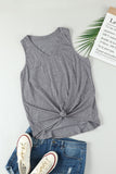 Gray Casual V Neck Racerback Tank Top with Pocket LC256544-11