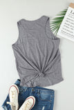Gray Casual V Neck Racerback Tank Top with Pocket LC256544-11