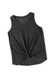 Black Casual V Neck Racerback Tank Top with Pocket LC256544-2