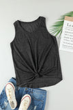 Black Casual V Neck Racerback Tank Top with Pocket LC256544-2