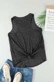 Black Casual V Neck Racerback Tank Top with Pocket LC256544-2