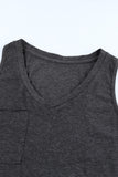 Black Casual V Neck Racerback Tank Top with Pocket LC256544-2