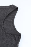 Black Casual V Neck Racerback Tank Top with Pocket LC256544-2