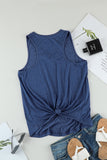 Blue Casual V Neck Racerback Tank Top with Pocket LC256544-5