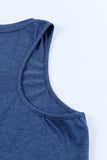 Blue Casual V Neck Racerback Tank Top with Pocket LC256544-5