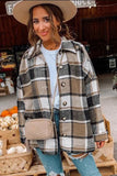 LC8511482-7-S, LC8511482-7-M, LC8511482-7-L, LC8511482-7-XL, LC8511482-7-2XL, Yellow Women's Flannel Plaid Jacket Long Sleeve Buttoned Shirts Coats Shacket