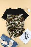 Black Women's Leopard Printed Short Sleeve T-Shirt Blouse LC253578-302