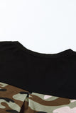 Black Women's Leopard Printed Short Sleeve T-Shirt Blouse LC253578-302