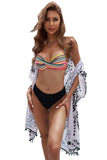LC43334-22-S, LC43334-22-M, LC43334-22-L, LC43334-22-XL, LC43334-22-2XL, Multicolor Women's Twisted Bust Striped Bikini Set Two Piece Bathing Suit