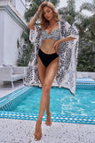 LC43334-2-S, LC43334-2-M, LC43334-2-L, LC43334-2-XL, LC43334-2-2XL, Black Women's Twisted Bust Striped Bikini Set Two Piece Bathing Suit