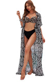 LC43334-20-S, LC43334-20-M, LC43334-20-L, LC43334-20-XL, LC43334-20-2XL, Leopard Women's Twisted Bust Striped Bikini Set Two Piece Bathing Suit